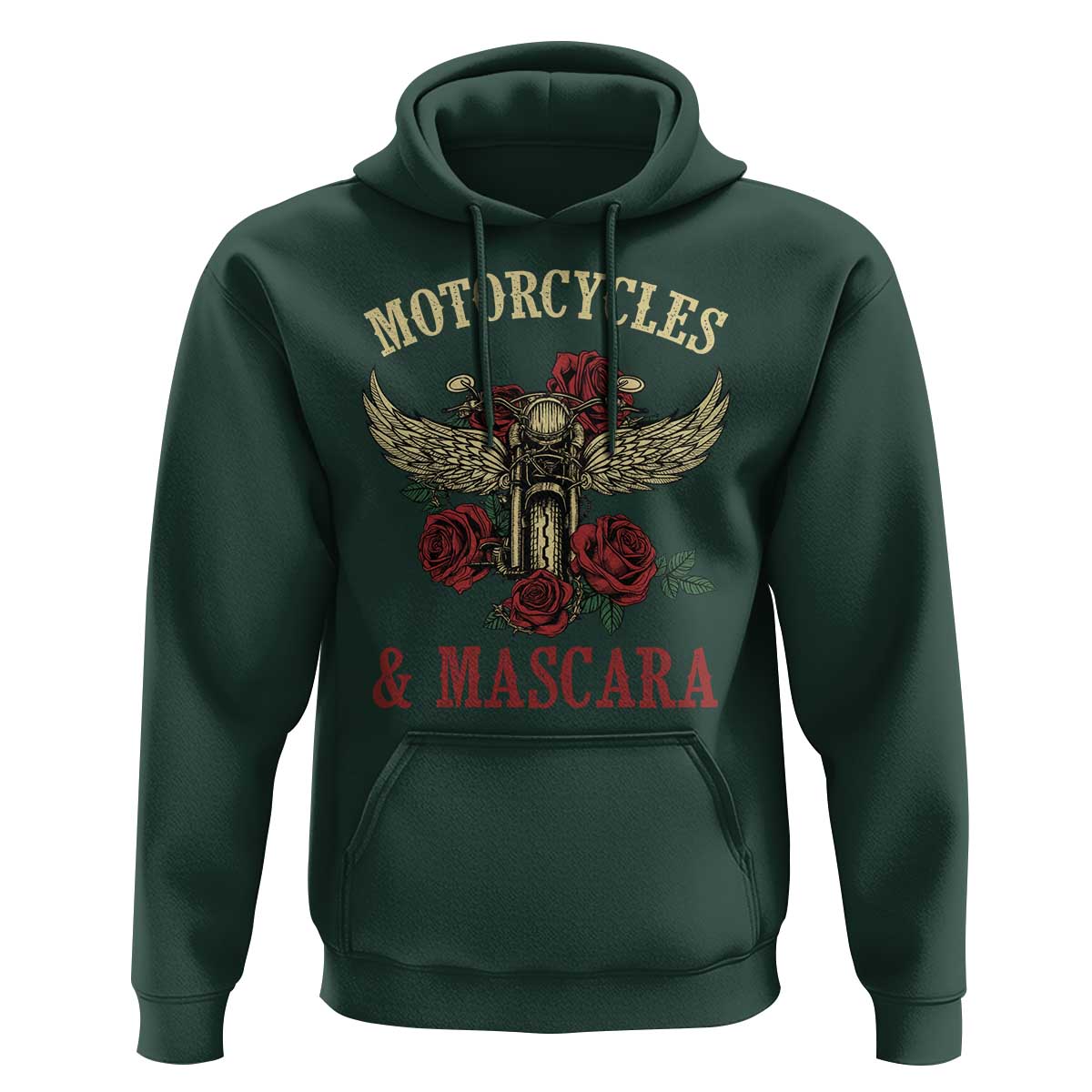 Motorcycle Women Biker Hoodie Motorcycles And Mascara Roses - Wonder Print Shop