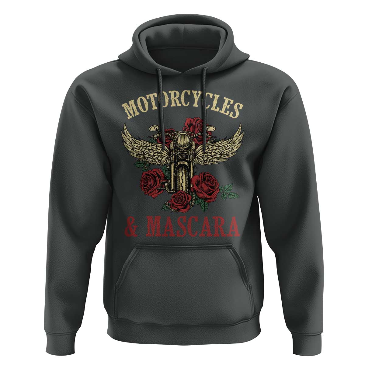 Motorcycle Women Biker Hoodie Motorcycles And Mascara Roses - Wonder Print Shop