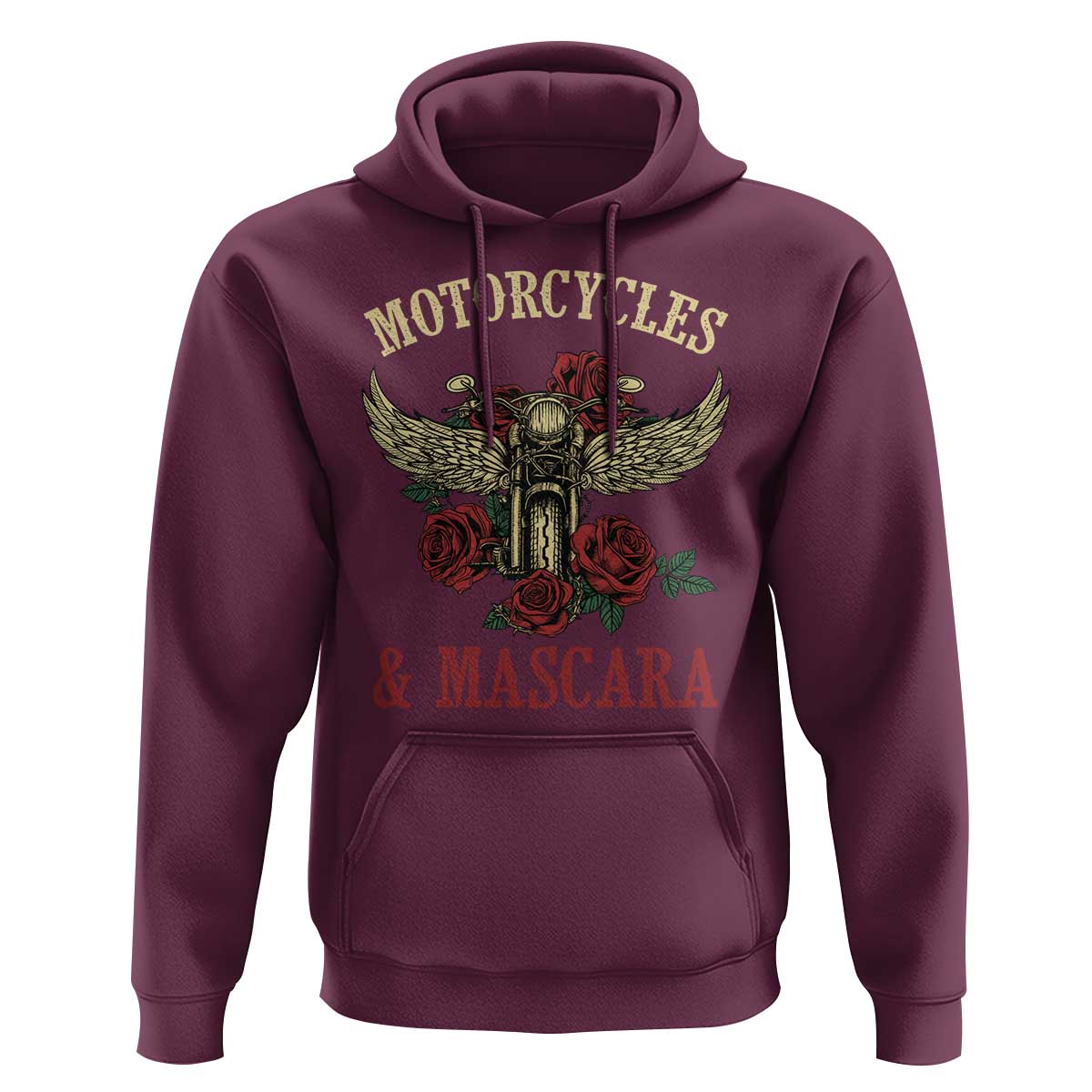 Motorcycle Women Biker Hoodie Motorcycles And Mascara Roses - Wonder Print Shop