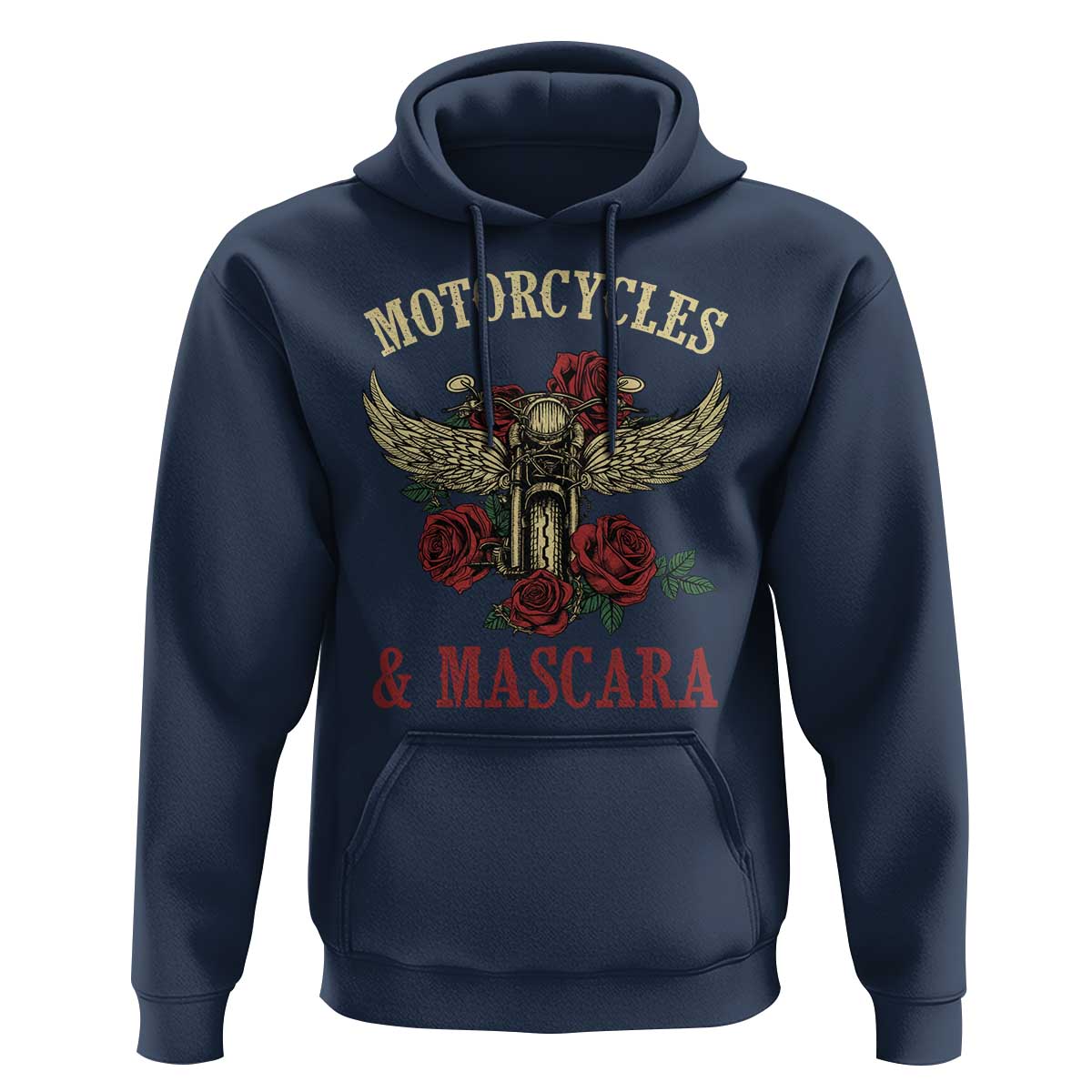 Motorcycle Women Biker Hoodie Motorcycles And Mascara Roses - Wonder Print Shop