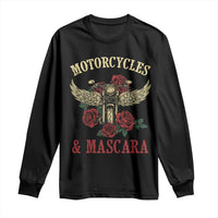 Motorcycle Women Biker Long Sleeve Shirt Motorcycles And Mascara Roses - Wonder Print Shop