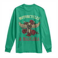 Motorcycle Women Biker Long Sleeve Shirt Motorcycles And Mascara Roses - Wonder Print Shop
