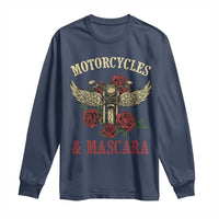 Motorcycle Women Biker Long Sleeve Shirt Motorcycles And Mascara Roses - Wonder Print Shop