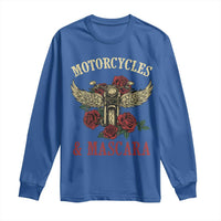 Motorcycle Women Biker Long Sleeve Shirt Motorcycles And Mascara Roses - Wonder Print Shop