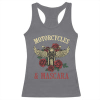 Motorcycle Women Biker Racerback Tank Top Motorcycles And Mascara Roses - Wonder Print Shop