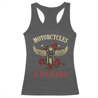 Motorcycle Women Biker Racerback Tank Top Motorcycles And Mascara Roses - Wonder Print Shop