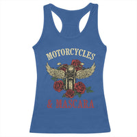 Motorcycle Women Biker Racerback Tank Top Motorcycles And Mascara Roses - Wonder Print Shop