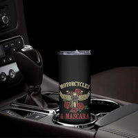 Motorcycle Women Biker Skinny Tumbler Motorcycles And Mascara Roses