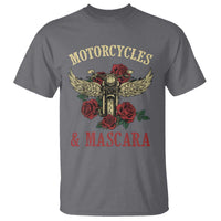 Motorcycle Women Biker T Shirt Motorcycles And Mascara Roses - Wonder Print Shop