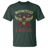 Motorcycle Women Biker T Shirt Motorcycles And Mascara Roses - Wonder Print Shop