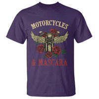 Motorcycle Women Biker T Shirt Motorcycles And Mascara Roses - Wonder Print Shop