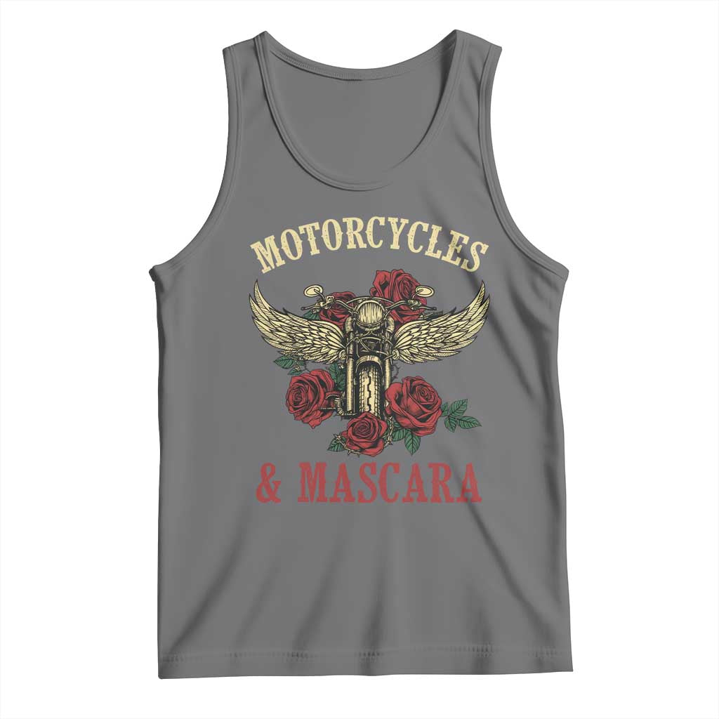 Motorcycle Women Biker Tank Top Motorcycles And Mascara Roses - Wonder Print Shop
