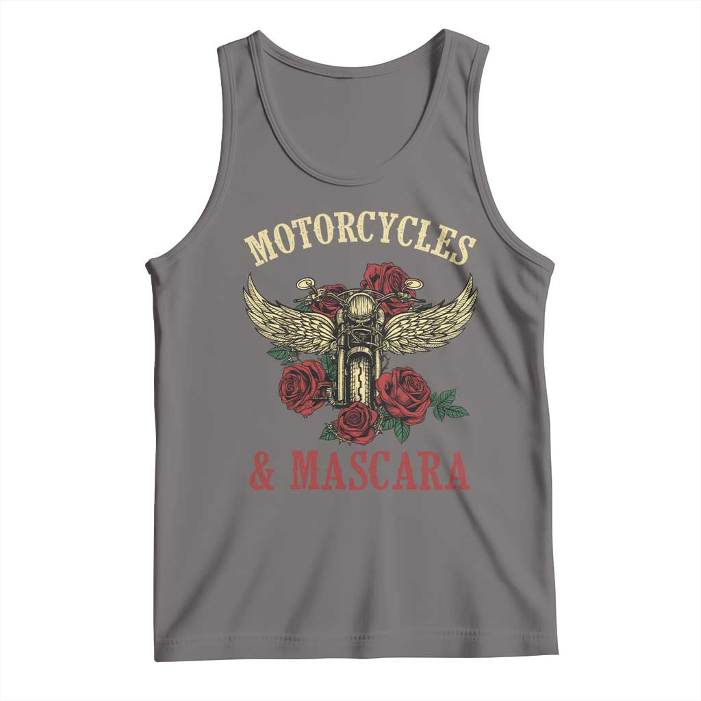 Motorcycle Women Biker Tank Top Motorcycles And Mascara Roses - Wonder Print Shop