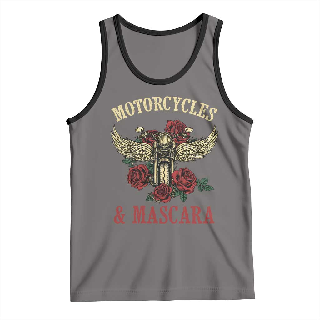 Motorcycle Women Biker Tank Top Motorcycles And Mascara Roses - Wonder Print Shop