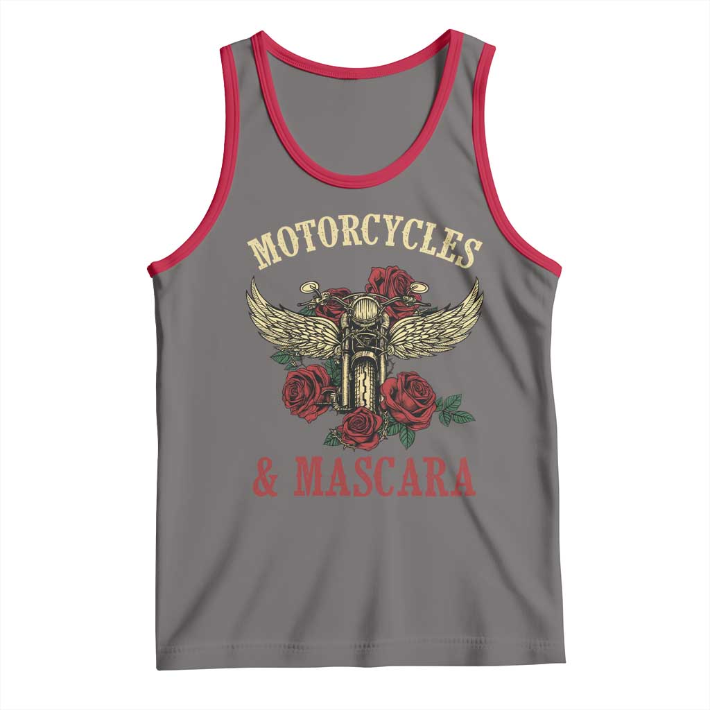 Motorcycle Women Biker Tank Top Motorcycles And Mascara Roses - Wonder Print Shop