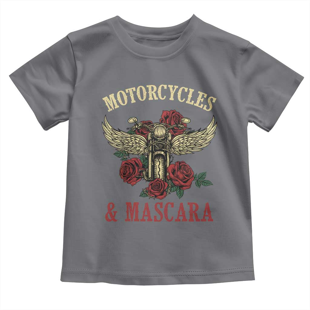 Motorcycle Women Biker Toddler T Shirt Motorcycles And Mascara Roses - Wonder Print Shop