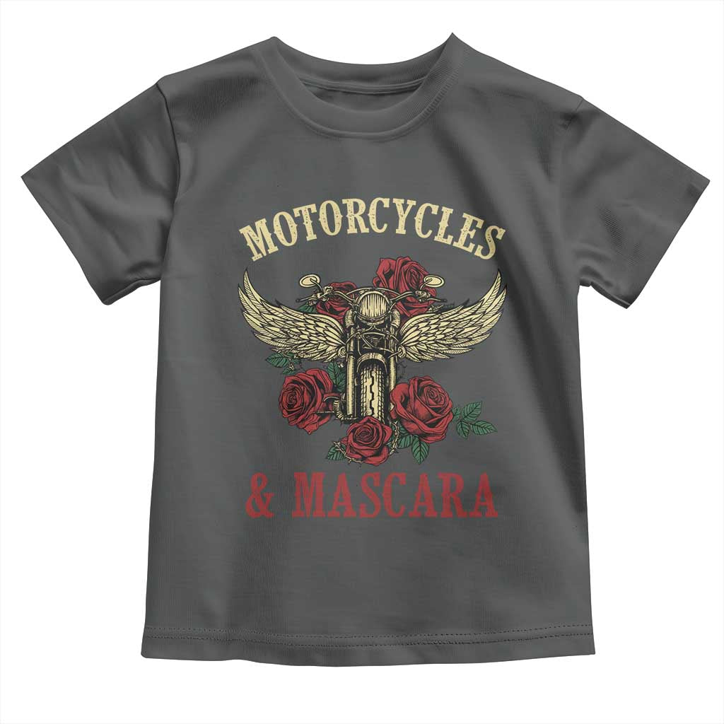 Motorcycle Women Biker Toddler T Shirt Motorcycles And Mascara Roses - Wonder Print Shop