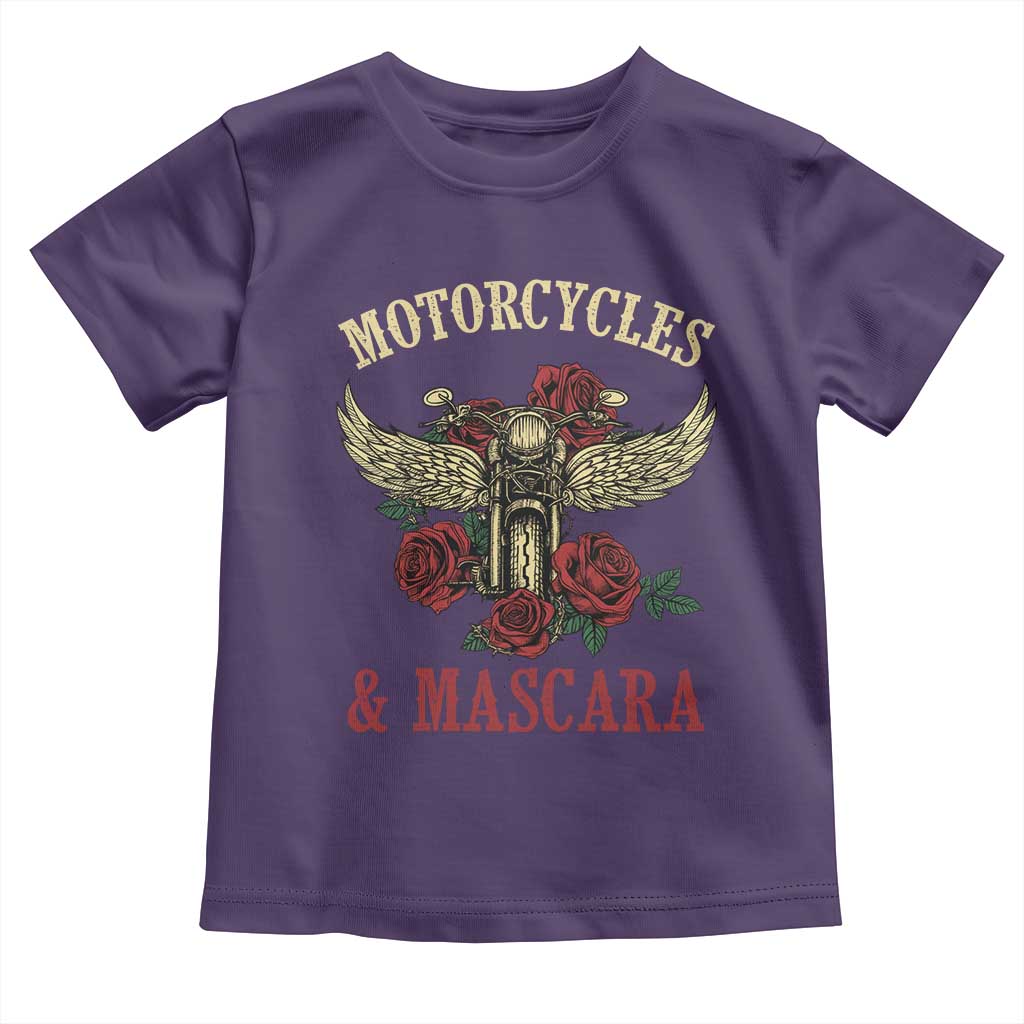 Motorcycle Women Biker Toddler T Shirt Motorcycles And Mascara Roses - Wonder Print Shop