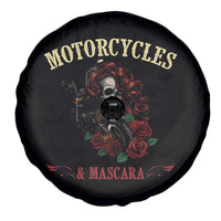Skeleton Motorcycle Biker Spare Tire Cover Motorcycles And Mascara Roses - Wonder Print Shop