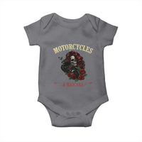 Skeleton Motorcycle Biker Baby Onesie Motorcycles And Mascara Roses - Wonder Print Shop