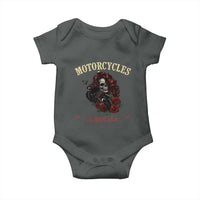 Skeleton Motorcycle Biker Baby Onesie Motorcycles And Mascara Roses - Wonder Print Shop