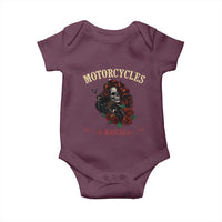 Skeleton Motorcycle Biker Baby Onesie Motorcycles And Mascara Roses - Wonder Print Shop
