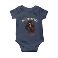 Skeleton Motorcycle Biker Baby Onesie Motorcycles And Mascara Roses - Wonder Print Shop