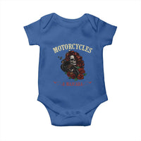 Skeleton Motorcycle Biker Baby Onesie Motorcycles And Mascara Roses - Wonder Print Shop
