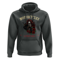 Skeleton Motorcycle Biker Hoodie Motorcycles And Mascara Roses - Wonder Print Shop