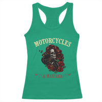 Skeleton Motorcycle Biker Racerback Tank Top Motorcycles And Mascara Roses - Wonder Print Shop