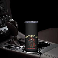 Skeleton Motorcycle Biker Skinny Tumbler Motorcycles And Mascara Roses