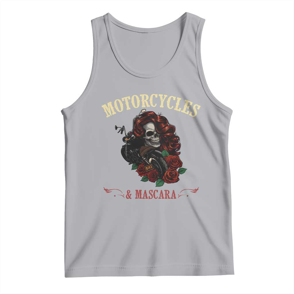 Skeleton Motorcycle Biker Tank Top Motorcycles And Mascara Roses - Wonder Print Shop