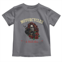 Skeleton Motorcycle Biker Toddler T Shirt Motorcycles And Mascara Roses - Wonder Print Shop