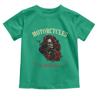 Skeleton Motorcycle Biker Toddler T Shirt Motorcycles And Mascara Roses - Wonder Print Shop