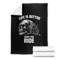 Funny Biker Skeleton Motorcycle Rider Throw Blanket Life Is Better When You Ride - Wonder Print Shop
