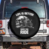Funny Biker Skeleton Motorcycle Rider Spare Tire Cover Life Is Better When You Ride - Wonder Print Shop