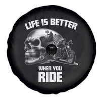 Funny Biker Skeleton Motorcycle Rider Spare Tire Cover Life Is Better When You Ride - Wonder Print Shop