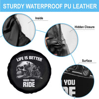 Funny Biker Skeleton Motorcycle Rider Spare Tire Cover Life Is Better When You Ride - Wonder Print Shop