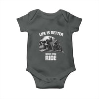 Funny Biker Skeleton Motorcycle Rider Baby Onesie Life Is Better When You Ride - Wonder Print Shop