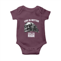 Funny Biker Skeleton Motorcycle Rider Baby Onesie Life Is Better When You Ride - Wonder Print Shop