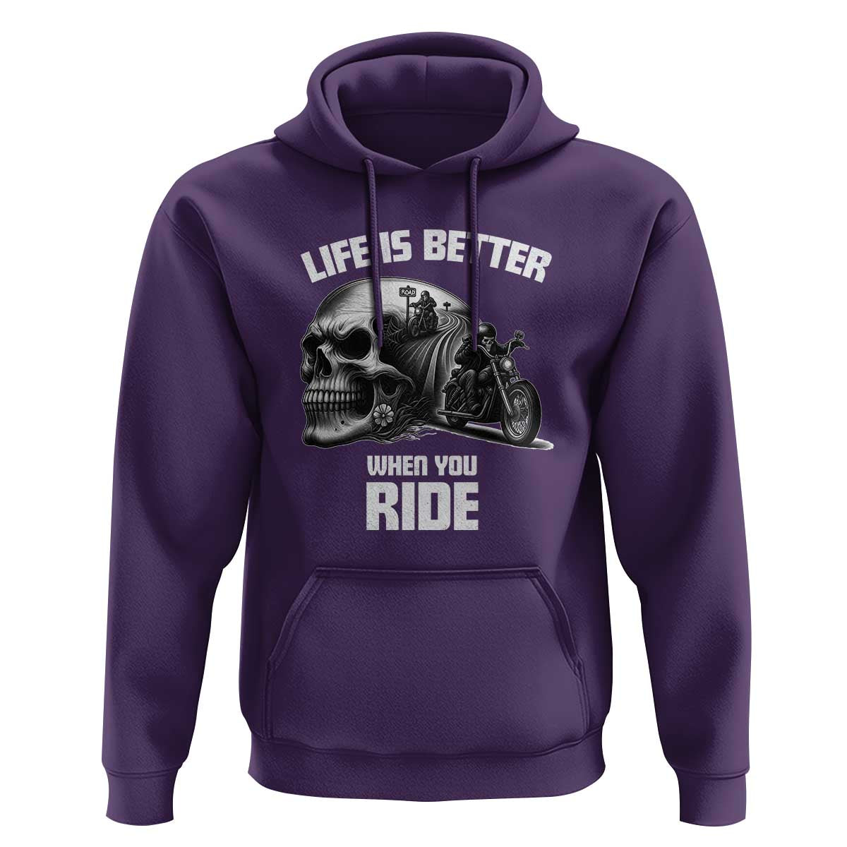 Funny Biker Skeleton Motorcycle Rider Hoodie Life Is Better When You Ride - Wonder Print Shop