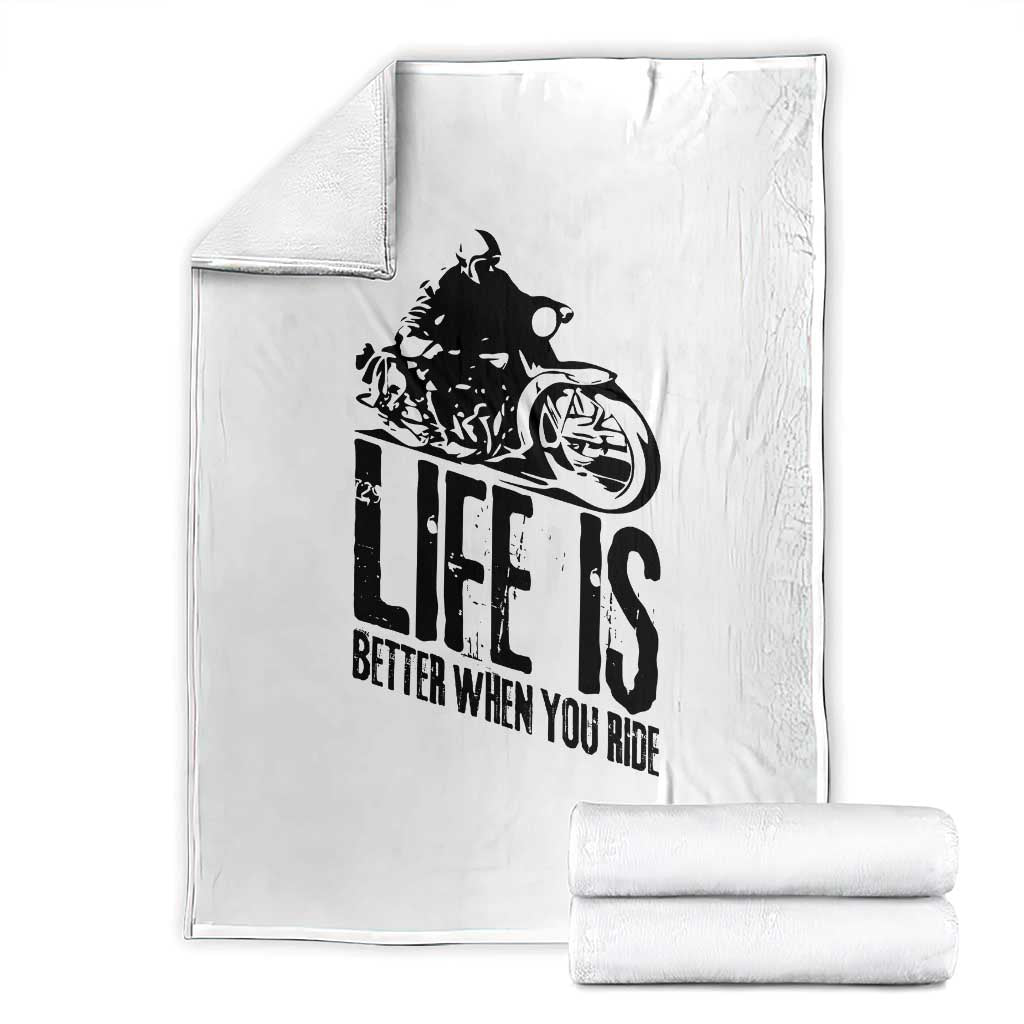 Funny Motorcycle Biker Throw Blanket Life Is Better When You Ride - Wonder Print Shop