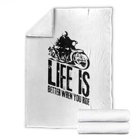 Funny Motorcycle Biker Throw Blanket Life Is Better When You Ride - Wonder Print Shop