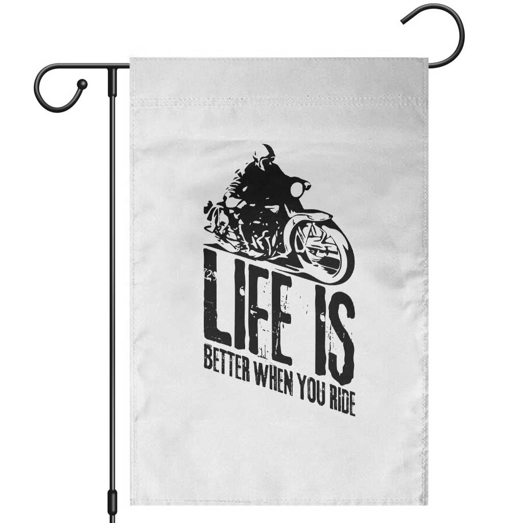 Funny Motorcycle Biker Garden Flag Life Is Better When You Ride - Wonder Print Shop