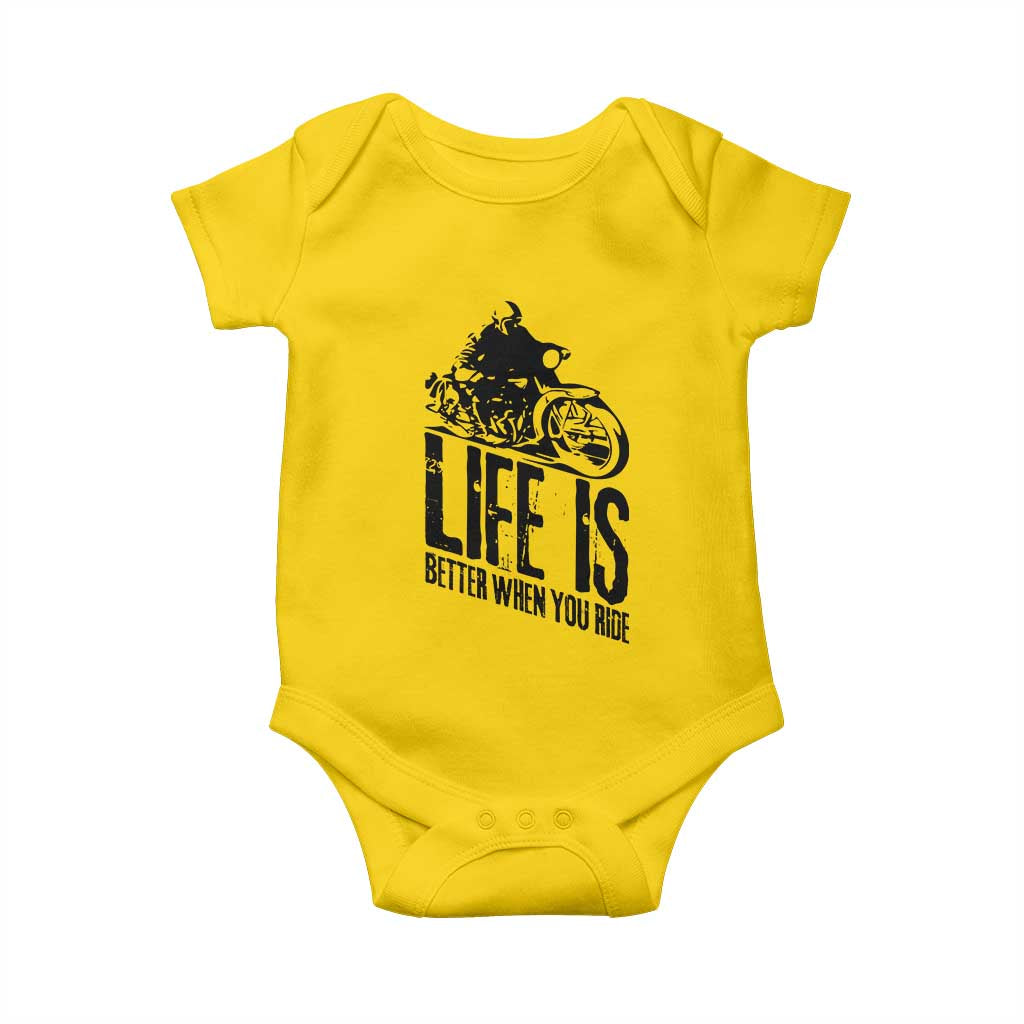 Funny Motorcycle Biker Baby Onesie Life Is Better When You Ride - Wonder Print Shop