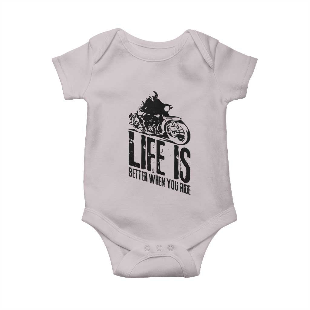 Funny Motorcycle Biker Baby Onesie Life Is Better When You Ride - Wonder Print Shop