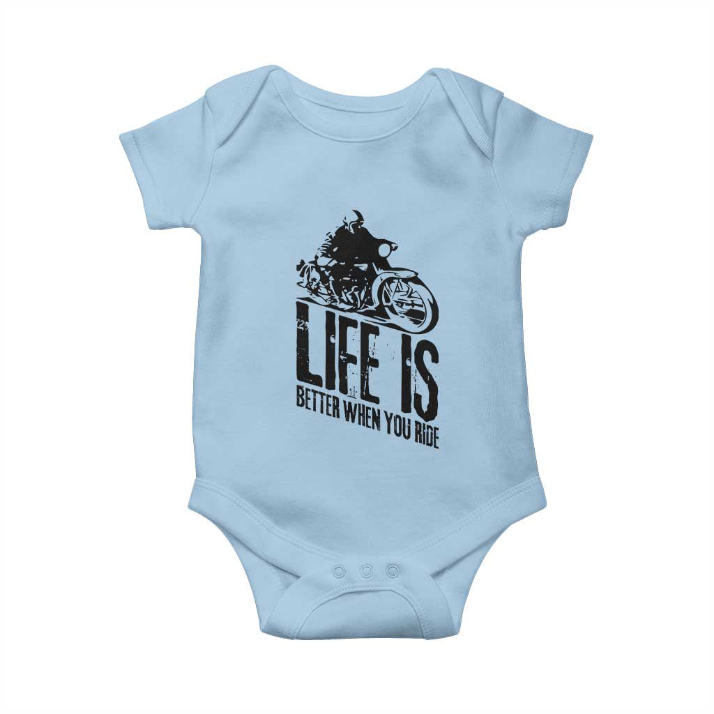 Funny Motorcycle Biker Baby Onesie Life Is Better When You Ride - Wonder Print Shop