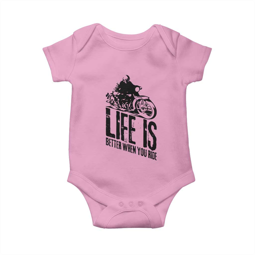 Funny Motorcycle Biker Baby Onesie Life Is Better When You Ride - Wonder Print Shop