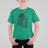 Funny Motorcycle Biker T Shirt For Kid Life Is Better When You Ride - Wonder Print Shop