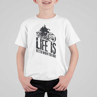 Funny Motorcycle Biker T Shirt For Kid Life Is Better When You Ride - Wonder Print Shop